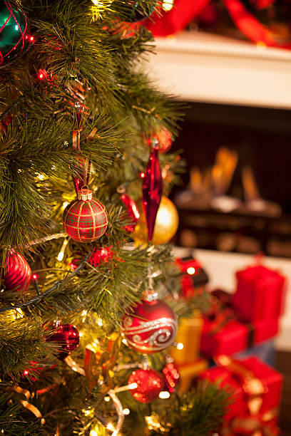 istock Christmas Tree with Ornaments and Holiday Lights 157719260
