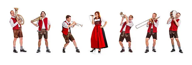 Bavarian/Austrian brass band with female singer.