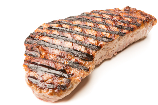 Big New York Strip Steak Isolated on White