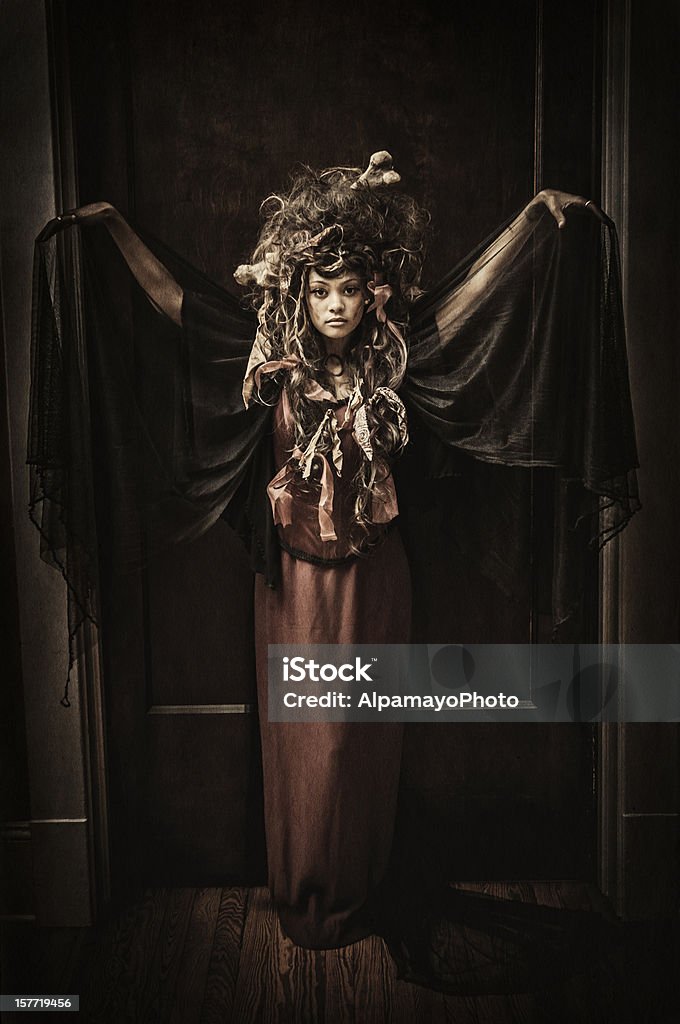 Black Voodoo Porträt-ich mit Queen-Size-Bett - Lizenzfrei Voodoo Stock-Foto