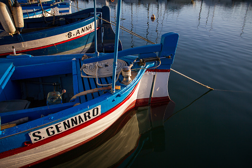Old boats of fishermans in Aveiro.