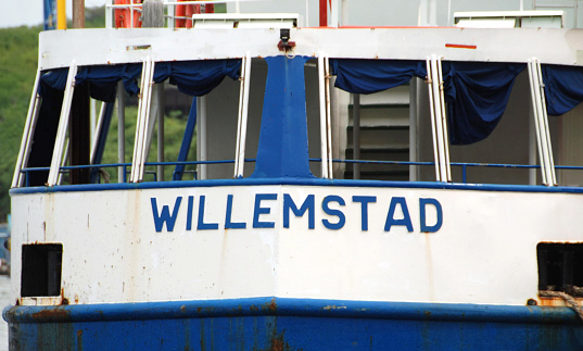 Bremerhaven, Germany - October 28, 2021: Weser ferry Bremerhaven in service between Bremerhaven and Nordenham