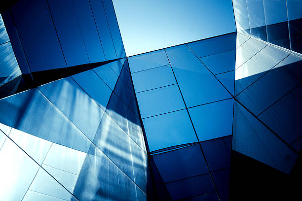 モダンなガラスの建築 - corridor built structure house facade ストックフォトと画像