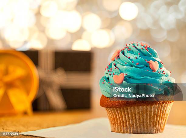Cupcake Stock Photo - Download Image Now - Blue, Brown, Brownie