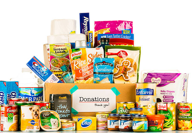 коллекция пищи пожертвований - food canned food drive motivation стоковые фото и изображения