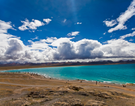 the scenery of Namtso Lake, Tibet, China.