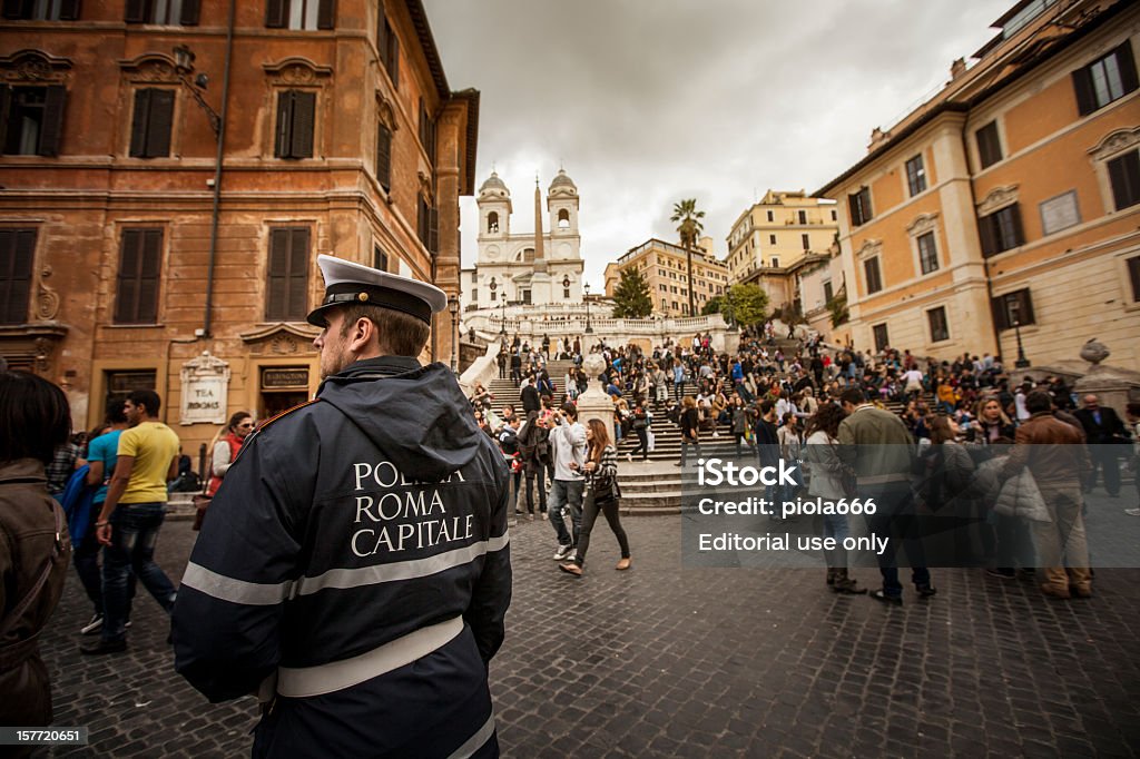 Polizist Capitale Roma am Piazza di Spagna, Rom - Lizenzfrei Architektur Stock-Foto