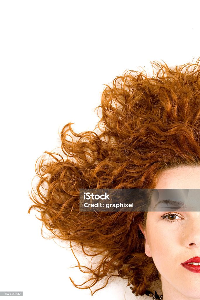 Woman with Wavy Hair Woman with wavy hair spread on floor Adult Stock Photo