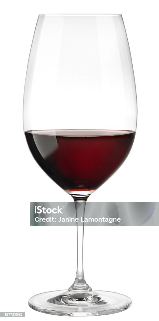 Verre à vin rouge sur blanc - Photo de Verre libre de droits