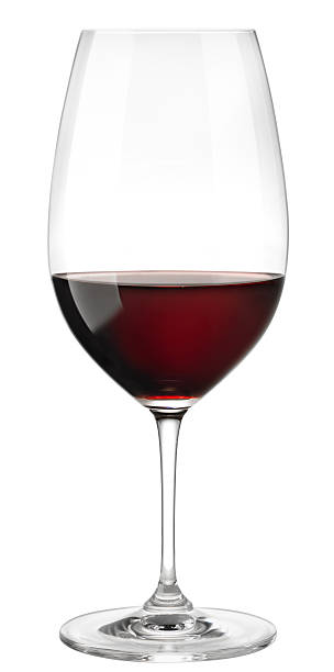 Red Wine Glass on white stock photo