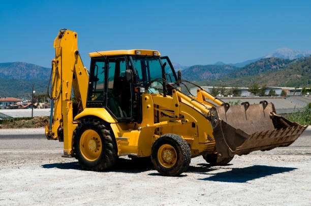 두루미 - clear sky construction vehicle bulldozer commercial land vehicle 뉴스 사진 이미지