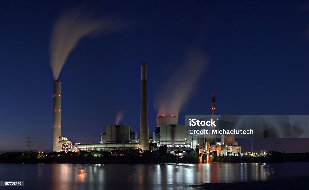 Estação elétrica a carvão - Foto de stock de Usina Elétrica royalty-free