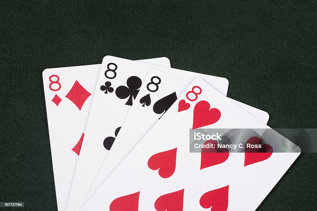 Winning Hand of Crazy Eights, Social Card Game, Entertainment, Family  Number 8 Stock Photo