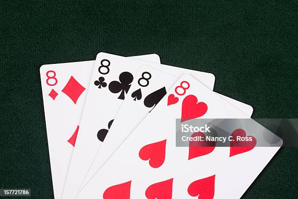 Winning Hand Of Crazy Eights Social Card Game Entertainment Family Stock Photo - Download Image Now