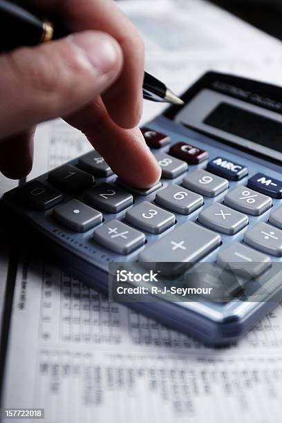 Accounts Stock Photo - Download Image Now - Blue, Calculating, Calculator