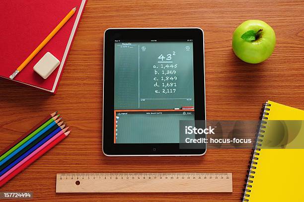 Mathematic Application On Ipad Stock Photo - Download Image Now - Book, Digital Tablet, Education