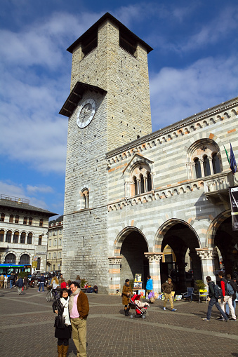 Close up view of Palazzo Vecchio ancient clock, one of the most important landmark in the city of Florence.