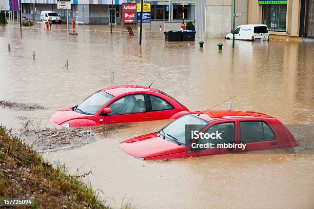 Flood In Ljubljana Stock Photo - Download Image Now - Flood, Car, Rain