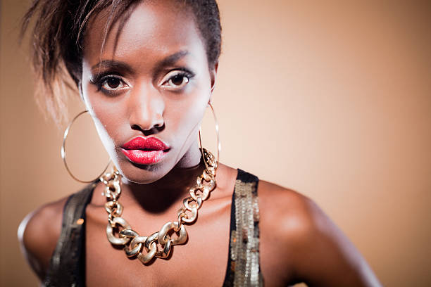 istock Beautiful Black Woman Posing Looking at Camera with Confidence 157725205