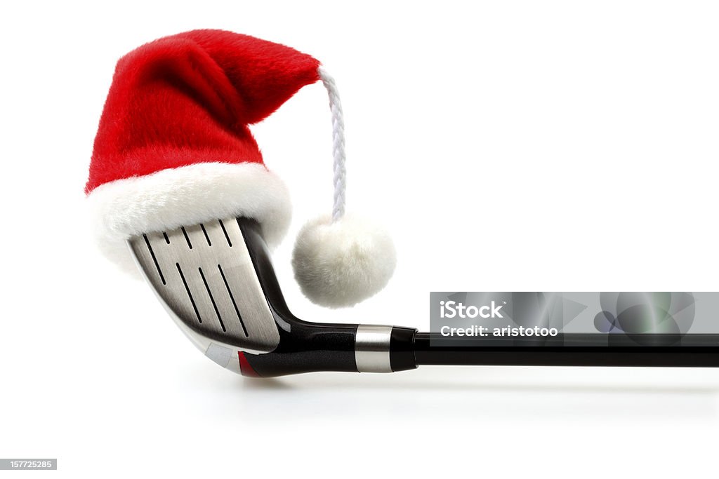 Golf Driver with Christmas Cap Golf Driver with Christmas Cap. Christmas Stock Photo