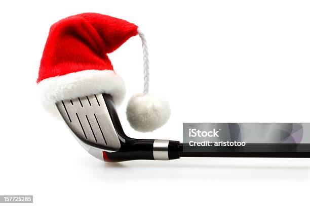 Golf Driver With Christmas Cap Stock Photo - Download Image Now - Christmas, Golf, Color Image
