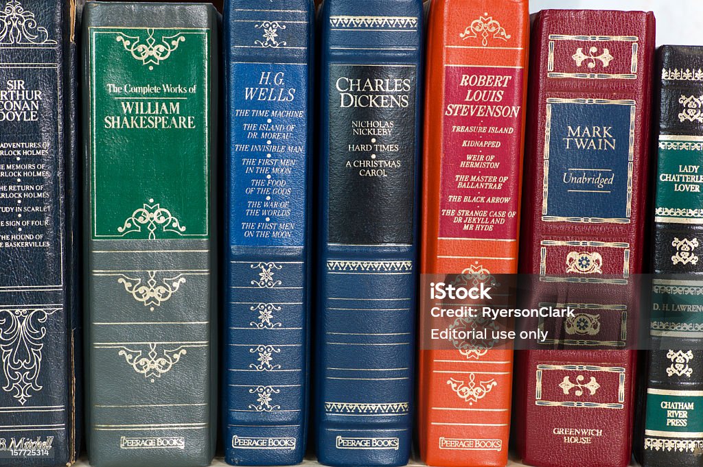 Salto livros de couro. - Foto de stock de Livro royalty-free