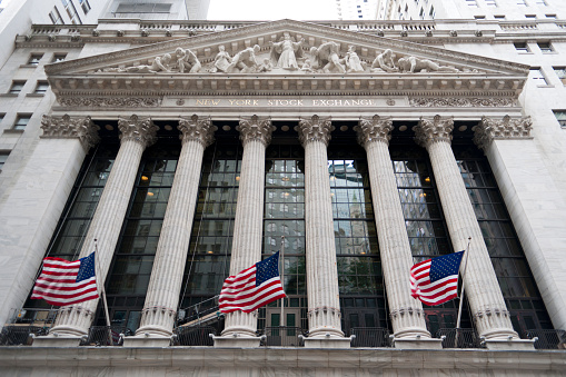 The New York Stock Exchange on the Wall street on May 1, 2022 in New York, NY. It is the largest stock exchange in the world by market capitalization.