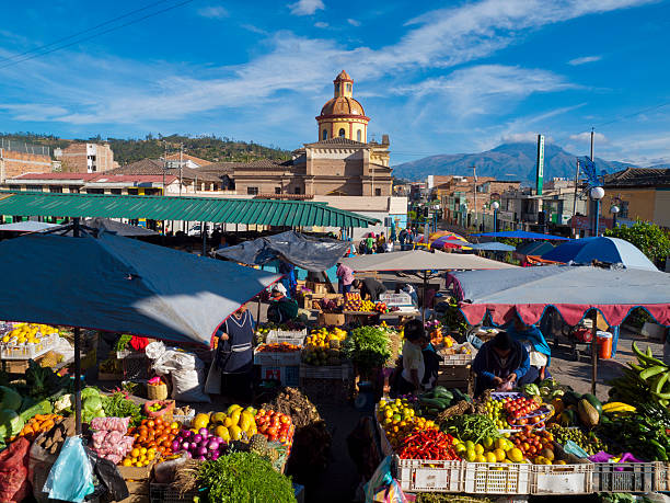 Antananarivo, Madagascar - August 13, 2025 : Local woman selling fruits and vegetables in the colorful outdoor food market of the country's capital.