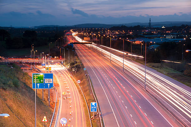M5 motorway at Exeter in Devon, UK stock photo