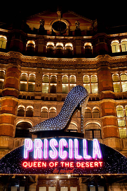 London, UK - May 7, 2011: Priscilla Queen of the Desert sign at The Palace Theatre in London's West End. A landmark of the West End and of London nightlife