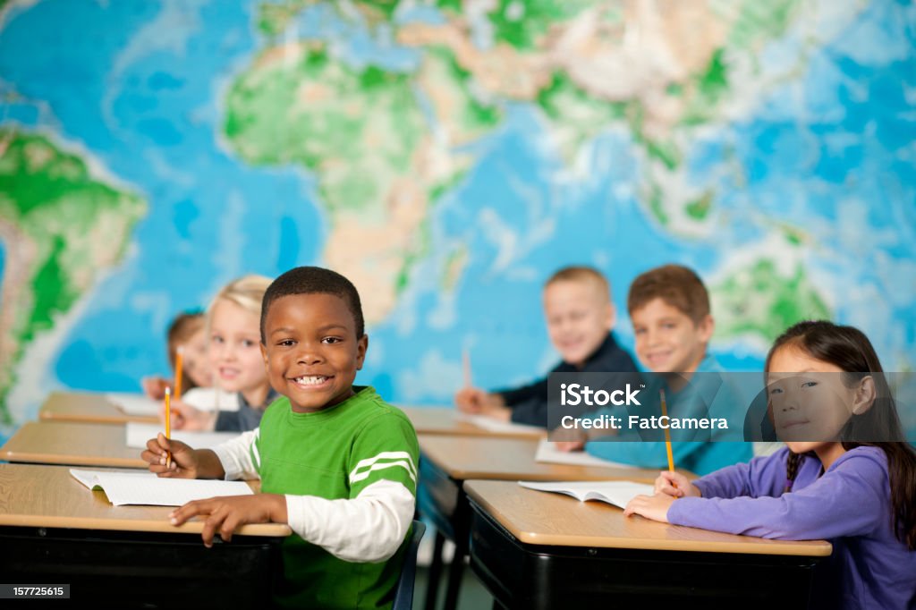 Elementary school Elementary school children in a classroom 6-7 Years Stock Photo