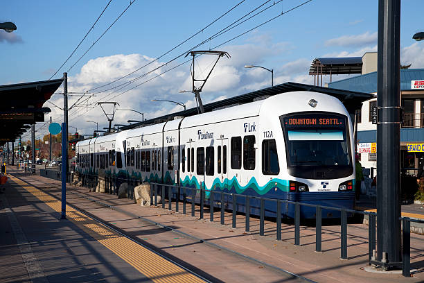Seattle sound transit light rail system stock photo