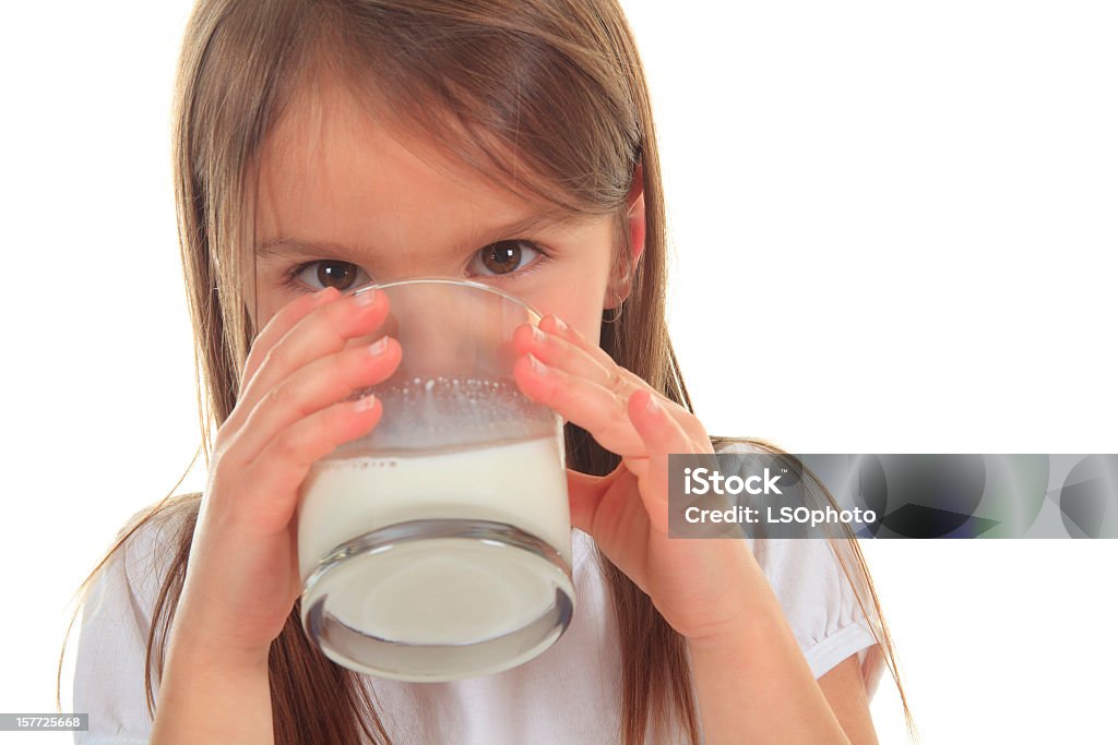 Beber leite rapariga - Royalty-free 2-3 Anos Foto de stock