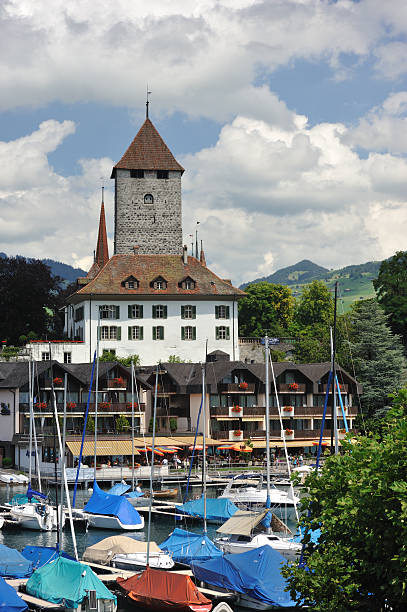 marina nel spiez - switzerland lake thun people spiez foto e immagini stock