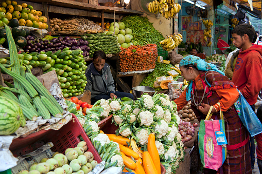 Mumbai, Maharashtra, India, 1st of January 2024, A greengrocer in the street,