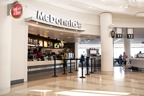 Alajuela, Costa Rica - September 22, 2022: Bar inside the Juan Santamaría International Airport