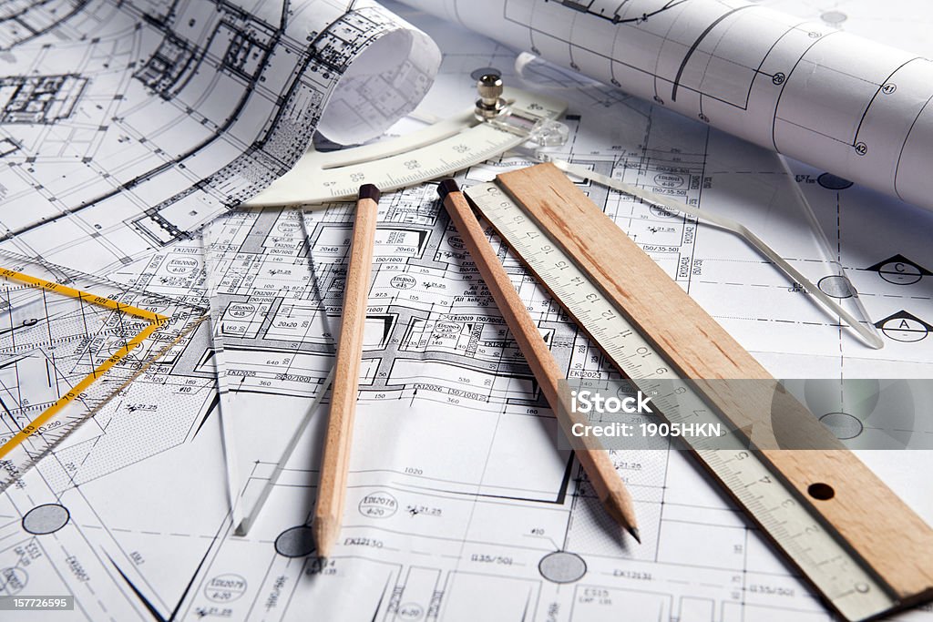 Mechanical engineering Mechanical engineering concept. Architect Stock Photo