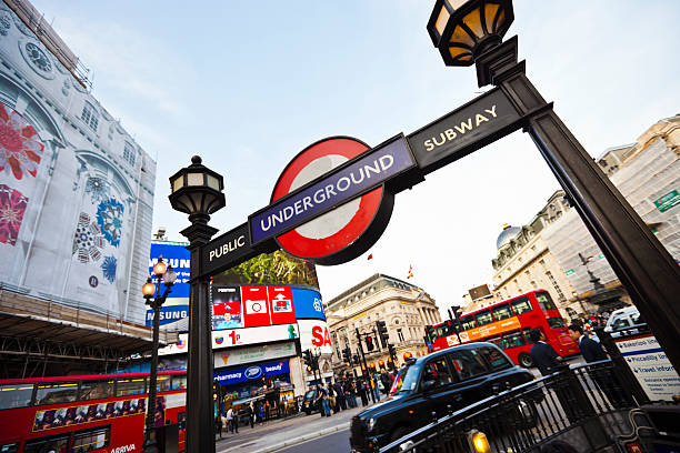 Subway station at Piccadilly Circus in London, UK stock photo