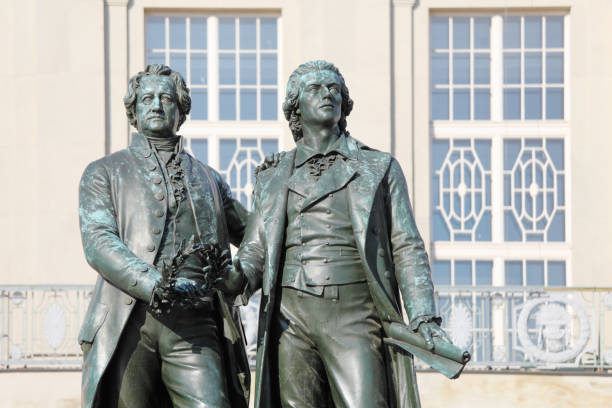istock poet stautes Goethe and Schiller in Weimar 157726712