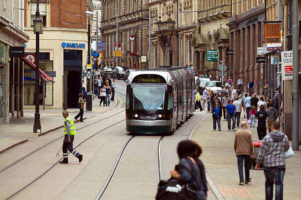 Public transport tram in Birmingham city centre