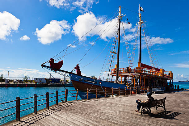 Bridgetown, Barbados - November 20, 2011: the Jolly Roger I is waiting its guests at the wharf for weigh anchor and start a traditional excursion by sea.