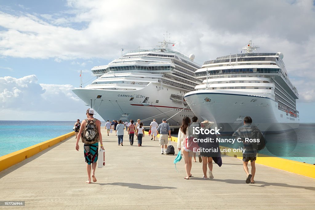 Cruise Passengers Return to Ships, Grand Turk Island, Caribbean  Cruise - Vacation Stock Photo