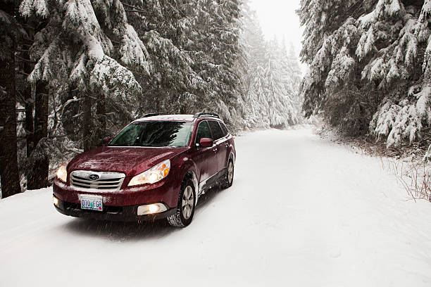 subaru entroterra australiano nella neve - mt hood national park foto e immagini stock