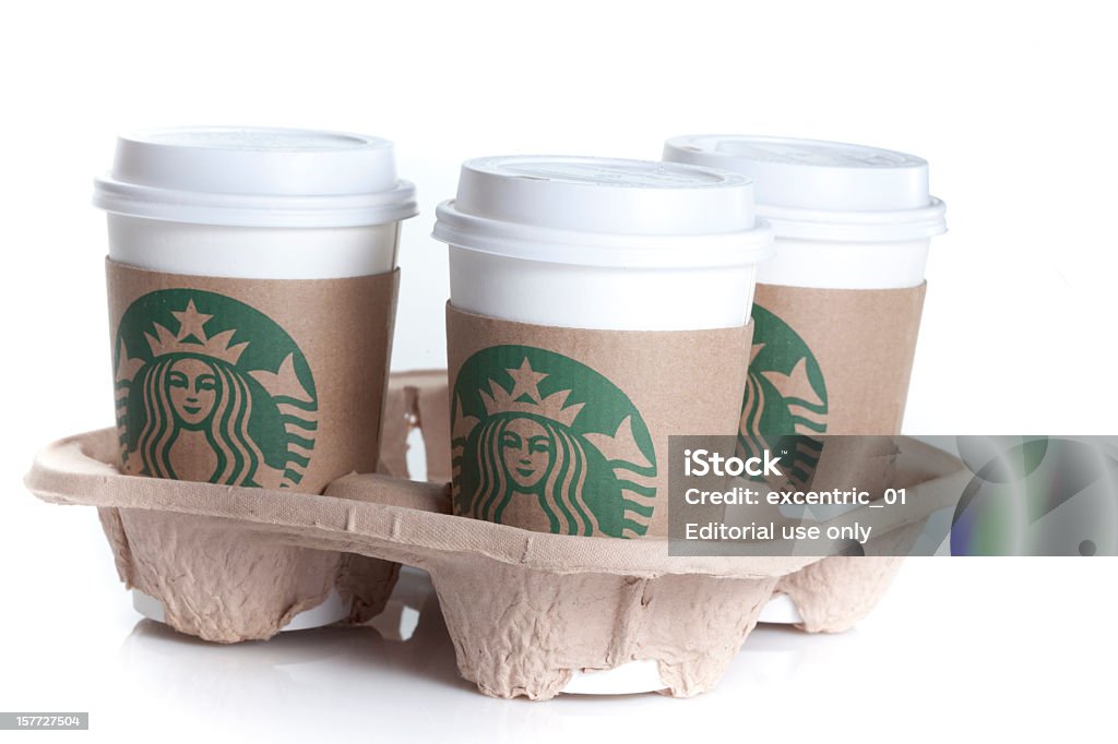 Café Starbucks Copa Isolado no branco - Foto de stock de Starbucks royalty-free