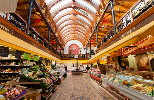Cork, Republic of Ireland - January 23, 2012: The English Market in Cork City. One of the oldest markets of its kind, having started in 1788. The market has recently seen a new lease of life, having become a hub for high quality fresh and foreign foods.
