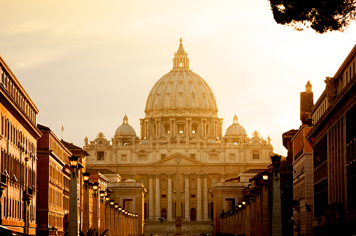 Closeup of grunge Vatican flag