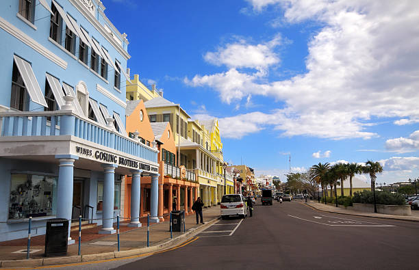 Front Street in Bermuda stock photo
