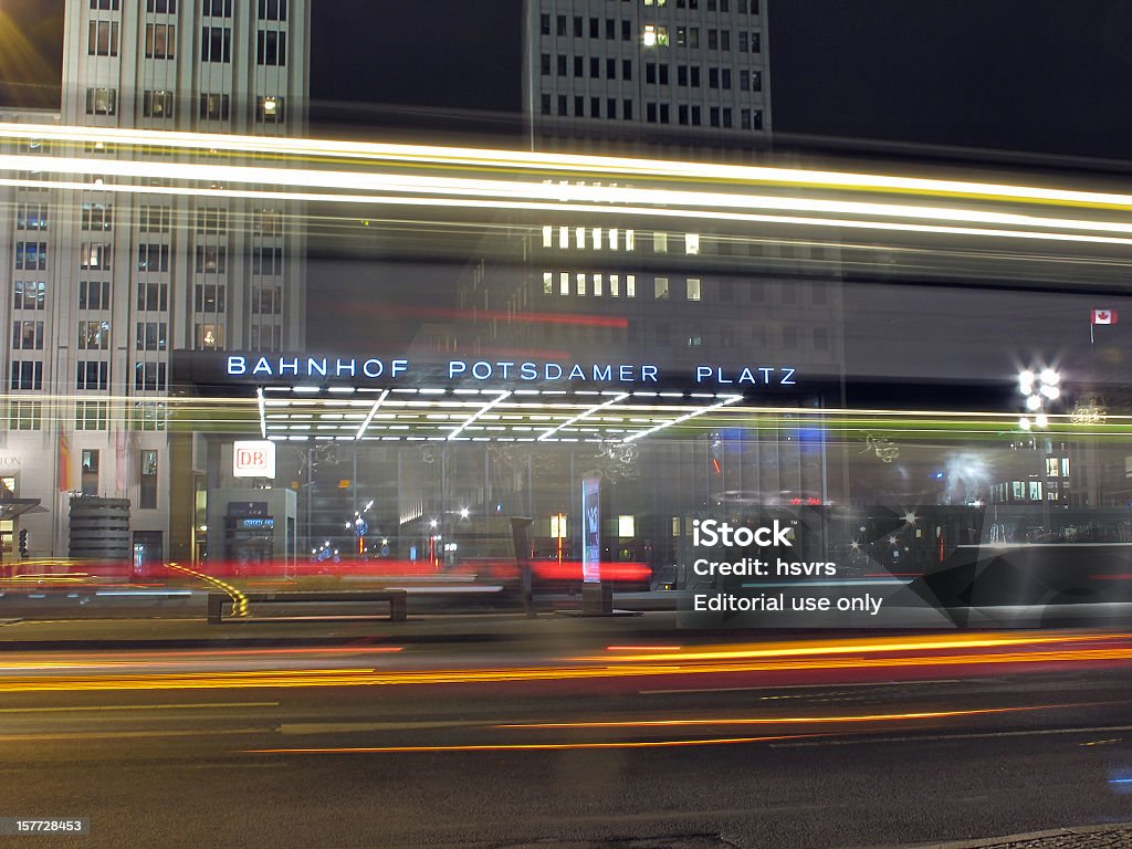 Blurred motion of cars at Potsdamer Platz railroad Station(Berlin)  Berlin Stock Photo