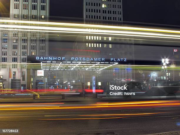 Blurred Motion Of Cars At Potsdamer Platz Railroad Station Stock Photo - Download Image Now