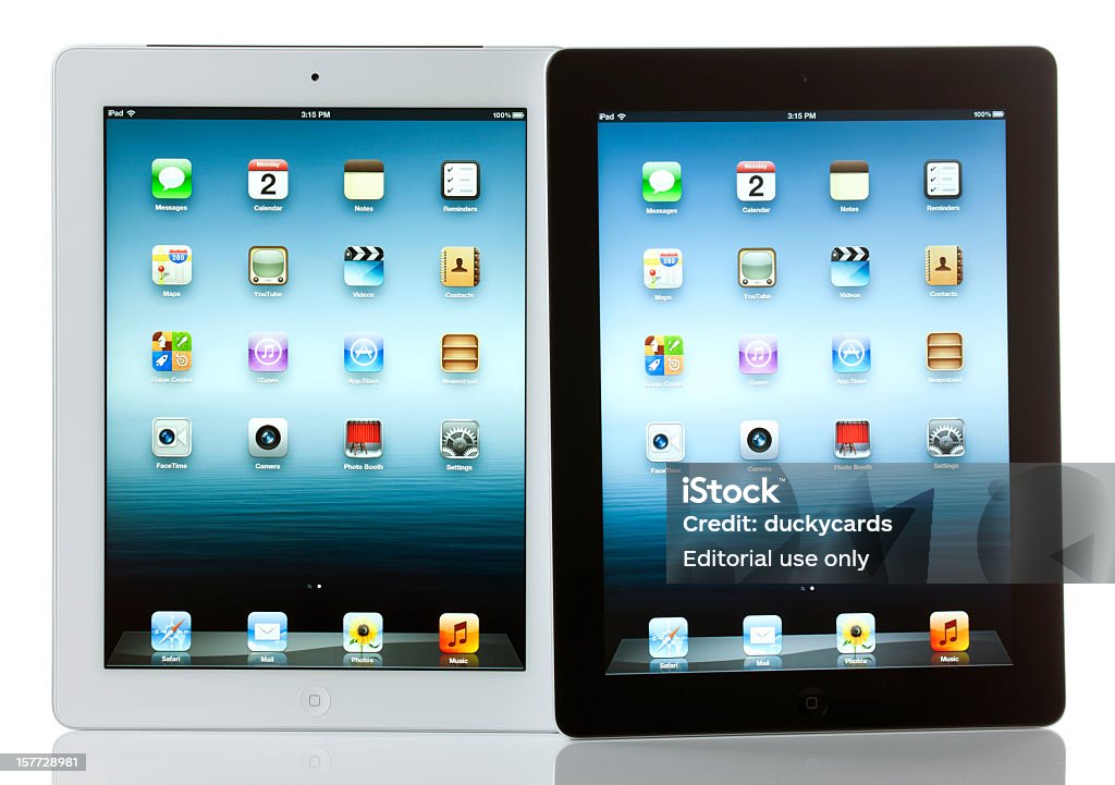 Apple iPad 3 、ホワイトとブラックのモデル - iPadのロイヤリティフリーストックフォト